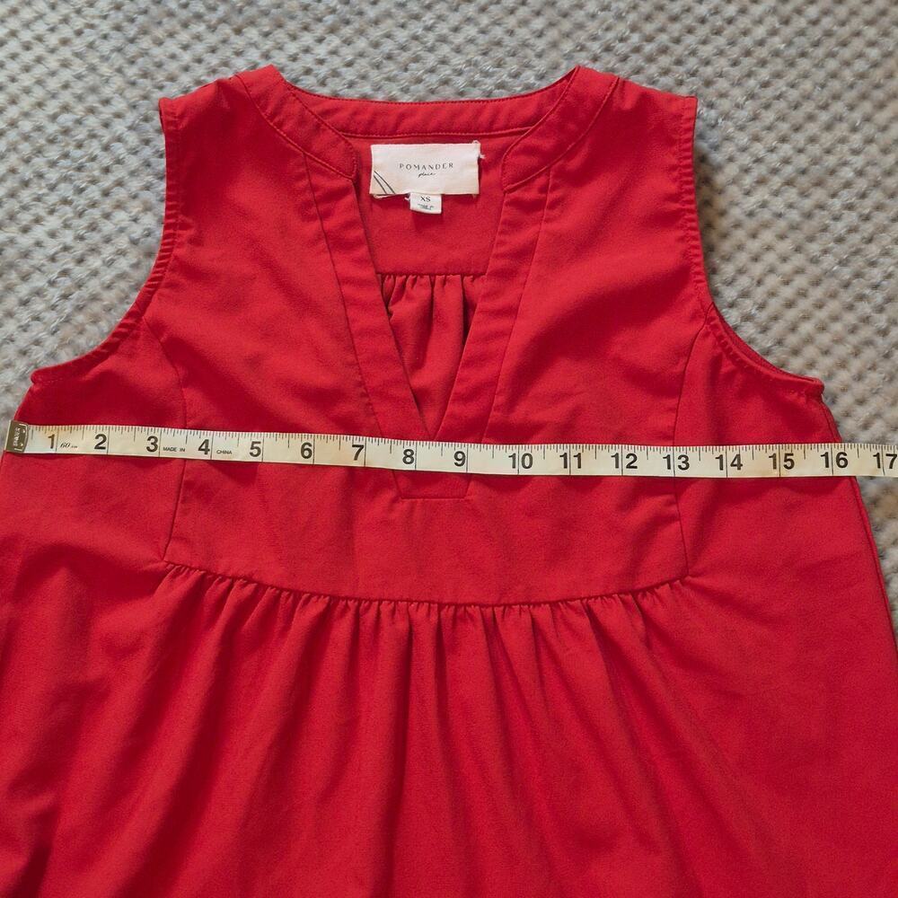 TUCKERNUCK Pomander Place Kensie Crepe Dress Women XS Red Swing Mini V Neck Tier - Picture 4 of 7